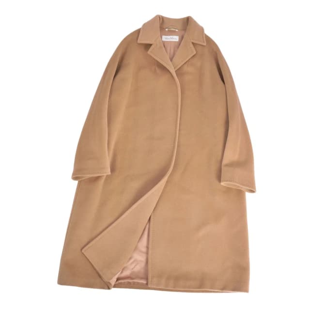 Max Mara White Tag Coat Long Buttonle in White Cashmere from The Reluxe, photo 1 of 1