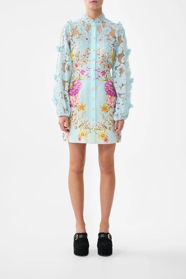 Camilla eBoutique LACE SLEEVE MINI DRESS BAZAAR BLOOMS, image 1 of 1 from CAMILLA