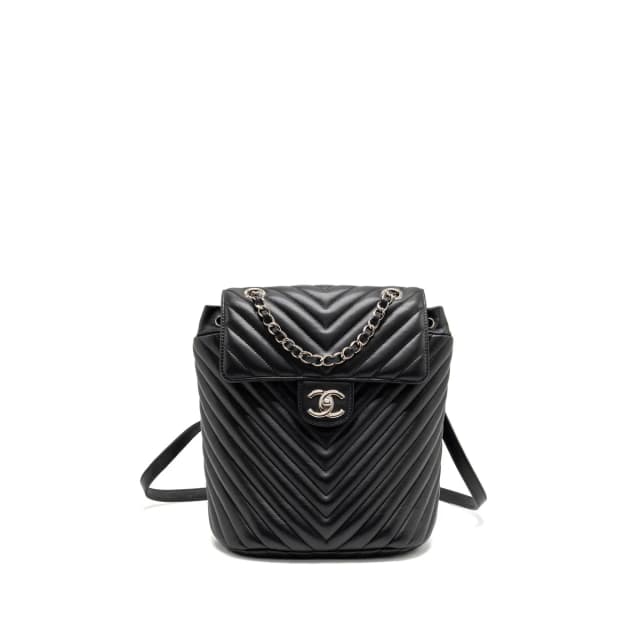 Chanel Urban Spirit Backpack Chevron Calfskin black SHW in Black Calfskin from EMIER, photo 1 of 1