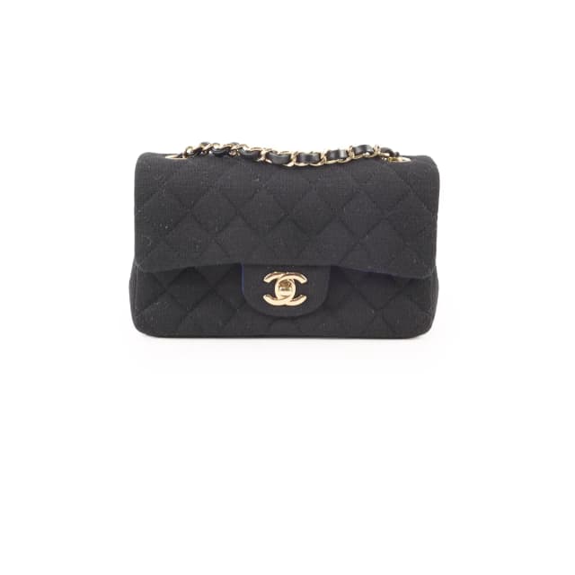 Chanel Mini Rectangle Jersey Fabric Black (28 series) in Black from The Purse Affair, photo 1 of 1