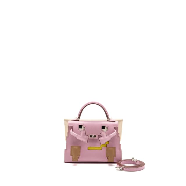 Hermès KELLYDOLE / KELLY DOLE PICTO Epsom Mauve Sylvestre/Chai/Lime/Nata SHW Stamp U in Epsom leather from EMIER, photo 1 of 1