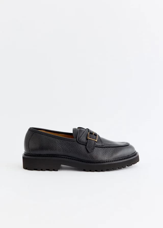 Jacques Soloviere Tommy Lug Shoes in Grained Calf Black, image 1 of 1 from Incu