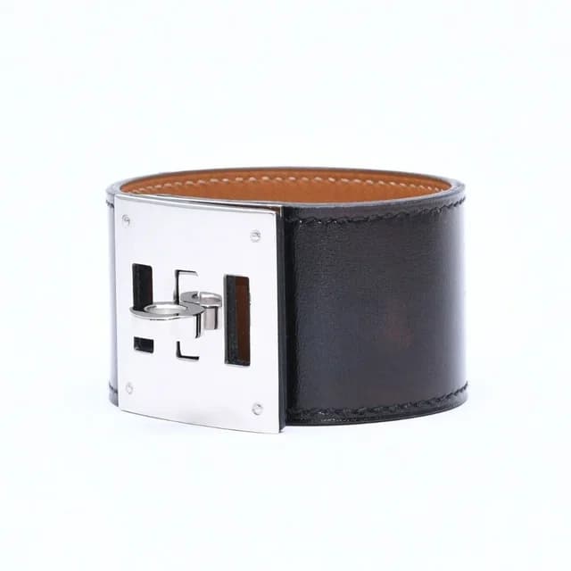 Hermès Kelly Dog Bracelet Black Silver in Black Leather from The Reluxe, photo 1 of 1