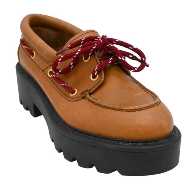 Miu Miu Leather Platform Boat Shoes in Leather from Clotheshorse Anonymous, photo 1 of 1