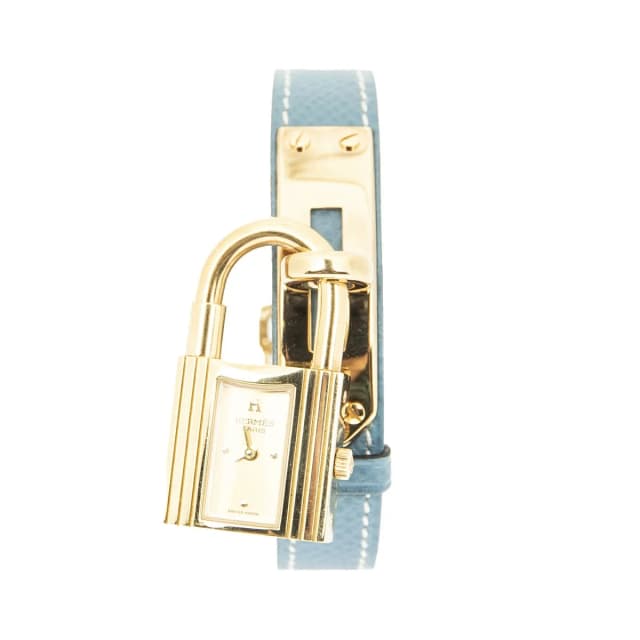 Hermès Kelly Watch Blue Jean Courchevel Leather in Blue Leather from The Reluxe, photo 1 of 1