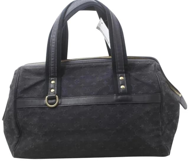 Louis Vuitton Rare Navy Blue Monogram Mini Lin GM Boston Speedy in Navy Canvas from Bagriculture, photo 1 of 1