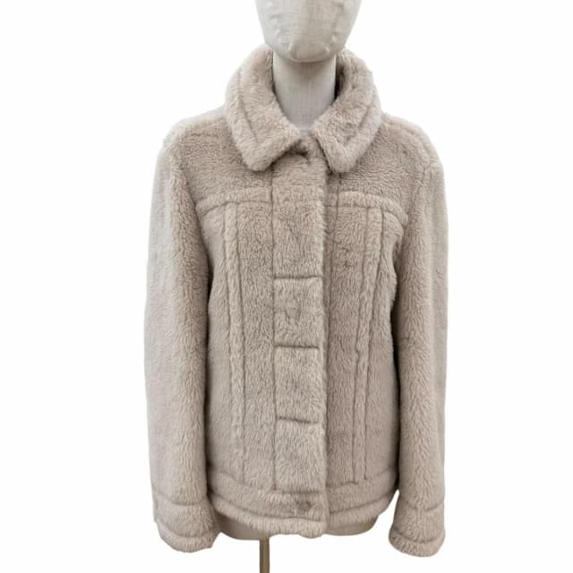 Max Mara Teddy Bear Alpaca Wool Fleece Jacket Beige 36 in Beige Wool from The Reluxe, photo 1 of 1