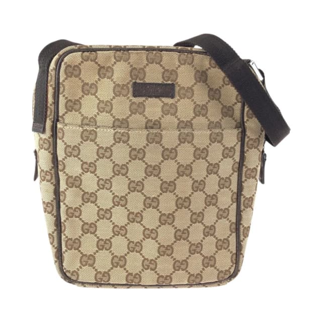 Gucci Beige Brown GG Canvas Leather Shoulder Bag in Brown Canvas from The Reluxe, photo 1 of 1