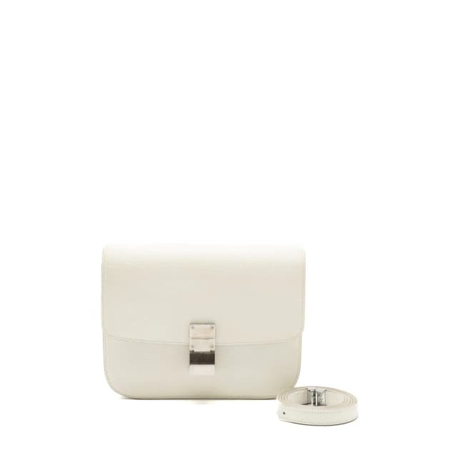 Celine Medium Classic Box Bag Calfskin White SHW in White Calfskin from EMIER, photo 1 of 1