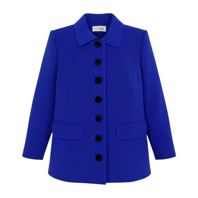 Saint Laurent Knit Jacket Velour Button Wool M Blue in Blue Wool from The Reluxe, photo 1 of 1