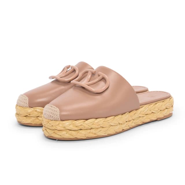Valentino Garavani VLogo Espadrilles 37 in Poudre Calfskin from Blue Spinach, photo 1 of 1