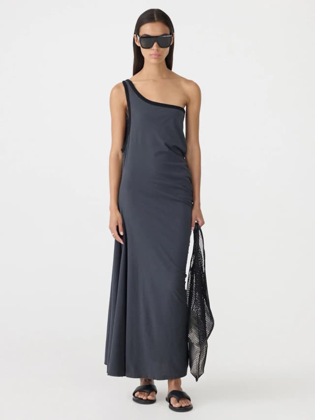 Bassike One Shoulder Longerline Dress, image 1 of 1 from bassike