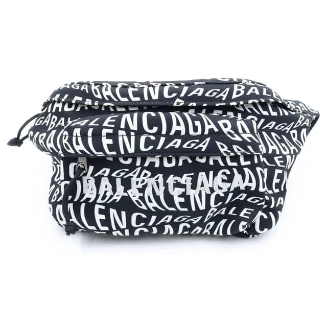 Balenciaga Logo Belt Bag Wheel Nylon Black White in Black Nylon from The Reluxe, photo 1 of 1