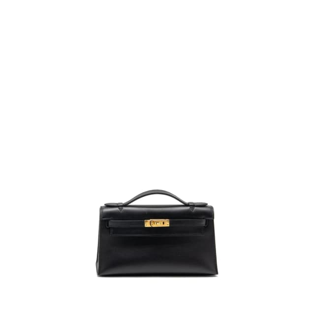 Hermès Kelly Pochette Swift Black GHW Stamp Y in Black Swift leather from EMIER, photo 1 of 1