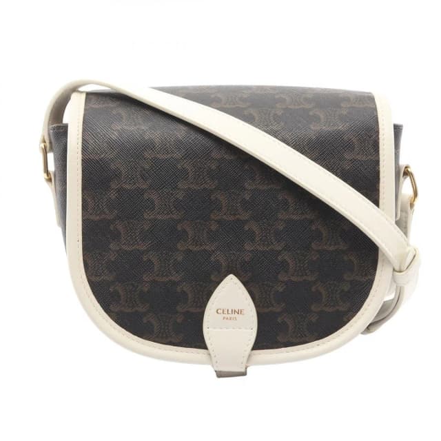 Celine Shoulder Bag Folco Triomphe Black White Canvas in Black Canvas from The Reluxe, photo 1 of 1