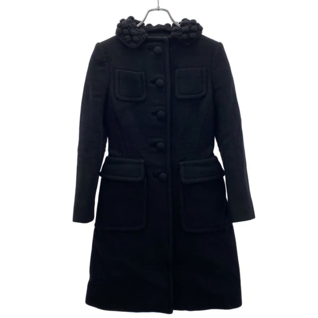 Prada Color Block Long Coat Black 38 in Black Wool from The Reluxe, photo 1 of 1