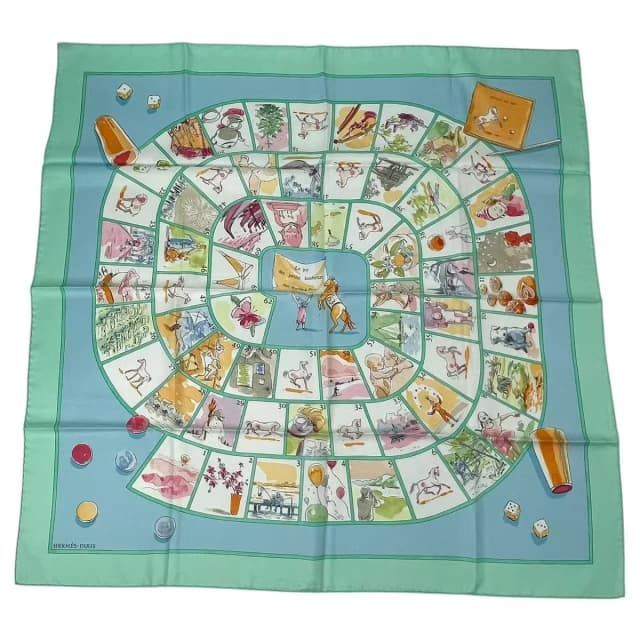 Hermès Carre 90 le Jeu Des Petits Bonheurs Little Happiness Game Scarf Silk in Silk from The Reluxe, photo 1 of 1
