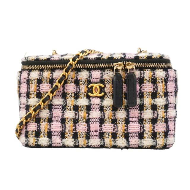 Chanel Shoulder Bag Tweed Multicolor Gold in Gold Tweed from The Reluxe, photo 1 of 1