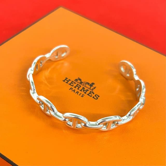 Hermès Chaine D'Ancre Enchainee Bag Bangle 925 Sterling Silver in Silver from The Reluxe, photo 1 of 1