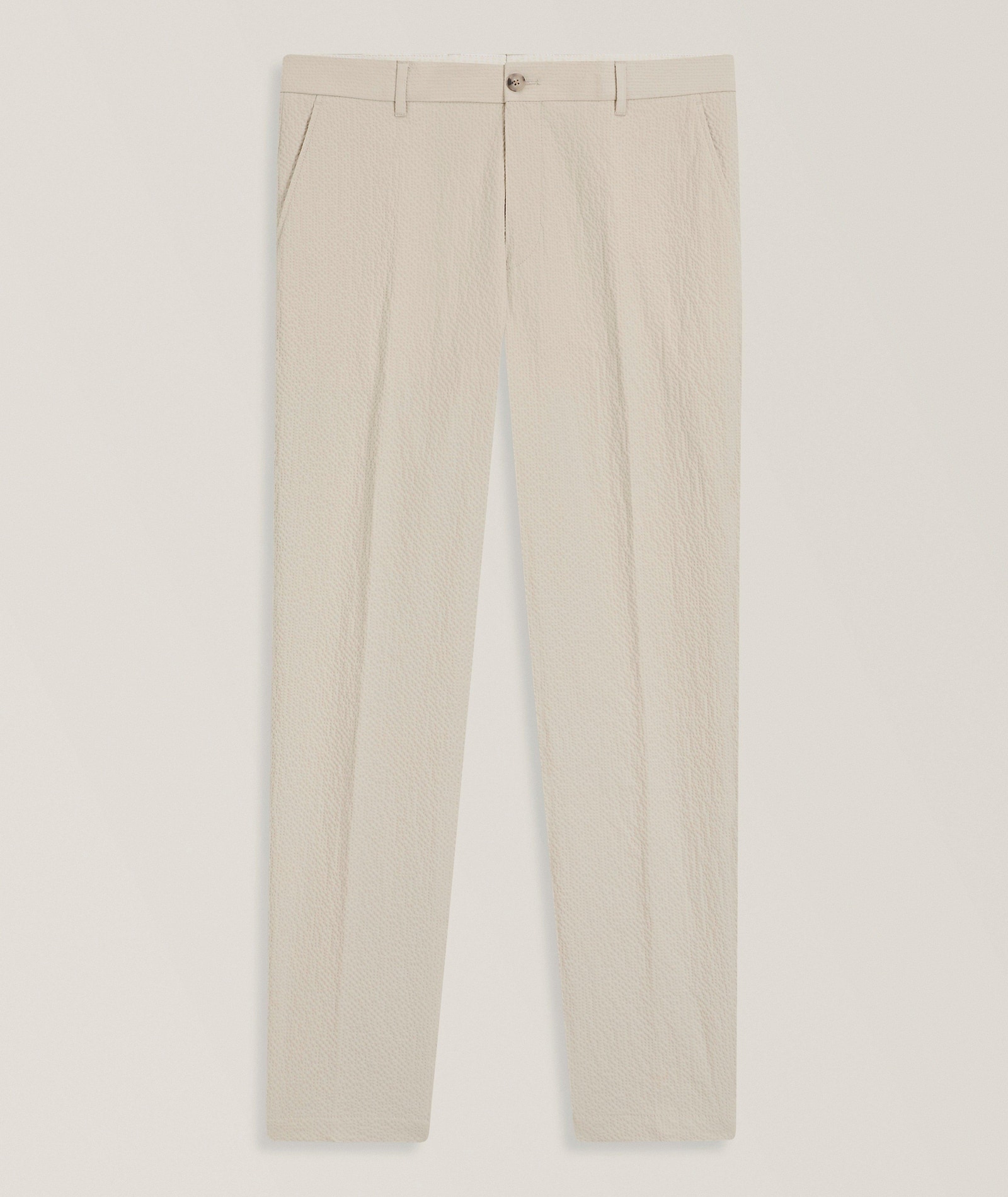 BOSS Perin Tapered Seersucker Dress Pants in Beige 97% cotton, 3% elastane, image 1 of 1 from Harry Rosen