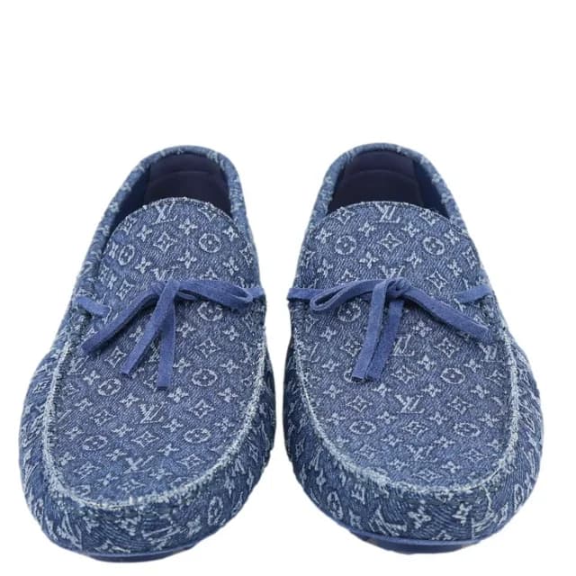 Louis Vuitton Driver Moccasin Monogram Denim Loafers Blue in Blue Denim from Dallas Designer Handbags, photo 1 of 1