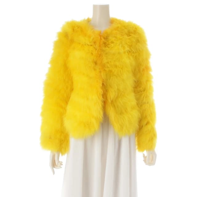 Gucci Short Sleeve Marabou Down Tom Ford Era Fur Jacket Yellow 38 in Yellow from The Reluxe, photo 1 of 1