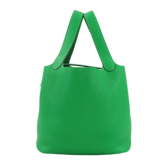 Hermès Picotin Lock MM Monochrome So Green Hand Bag Taurillon Clemence Bamboo in Green Clemence leather from The Reluxe, photo 1 of 1