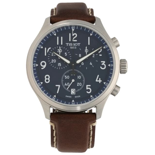 Tissot Chrono XL T116617A 45mm Stainless Steel Watch in Leather from H&T, photo 1 of 1