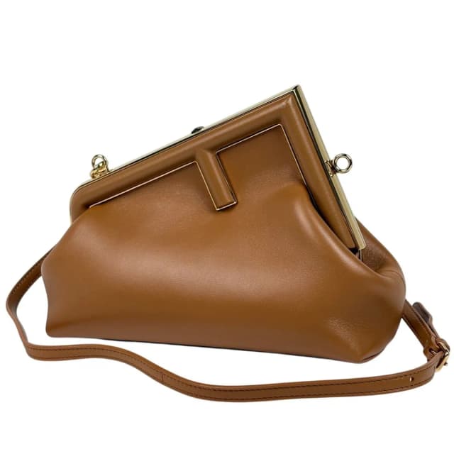 Fendi Shoulder Bag First Small 2-Way Leather Brown in Brown Leather from The Reluxe, photo 1 of 1
