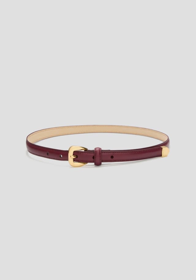 VIKTORIA & WOODS Coco Nappa Belt in GARNET, image 1 of 1 from Viktoria & Woods