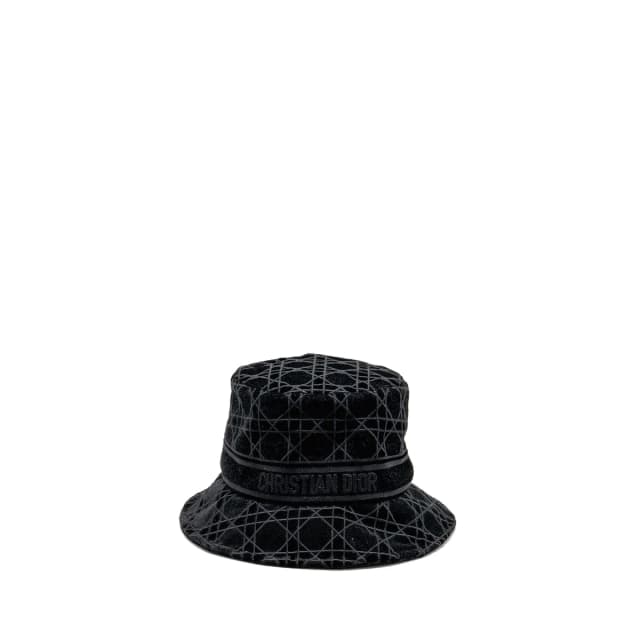 Hermès Dior Size 58 D-Bobby Bucket Hat Cannage Embroidery Velvet Black in Black Velvet from EMIER, photo 1 of 1