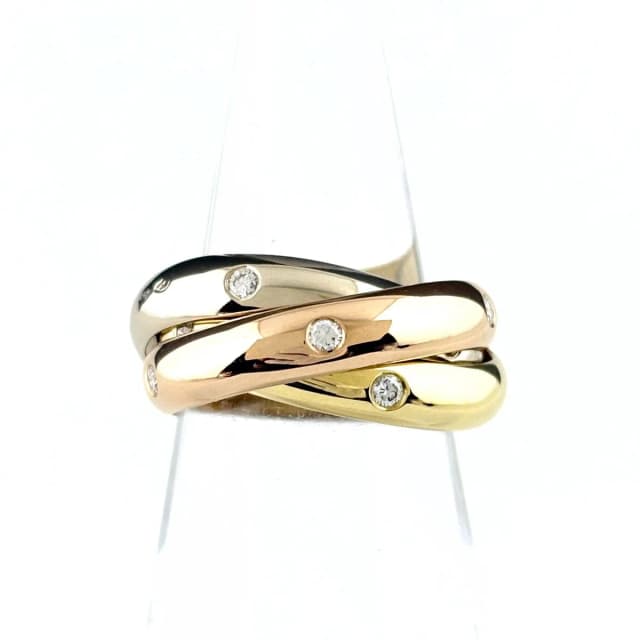 Cartier Trinity Yellow Gold Pink White Ring Melee Diamond Three Color in White from The Reluxe, photo 1 of 1