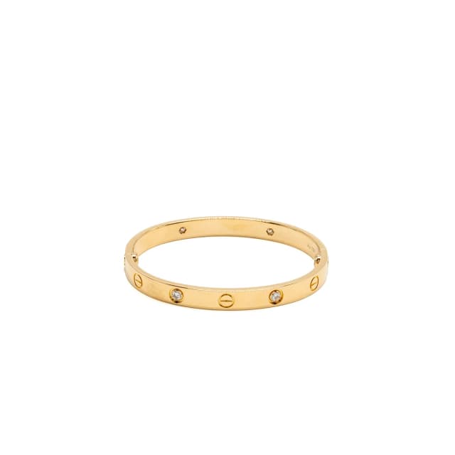 Cartier Size 16 love bracelet classic model 4 diamonds yellow gold in Yellow from EMIER, photo 1 of 1