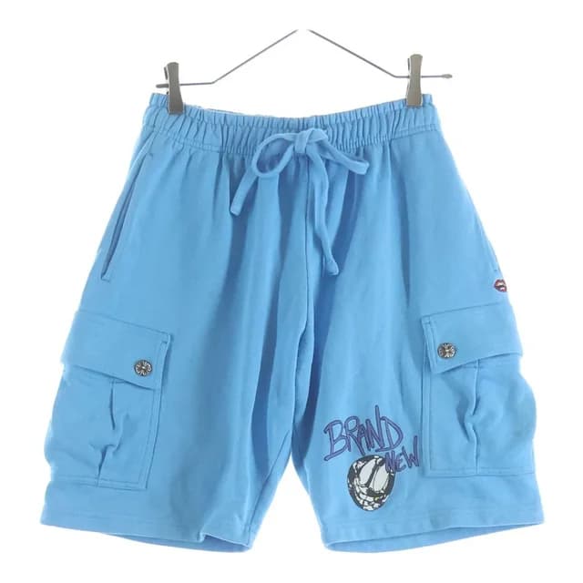 Chrome Hearts Matty Boy Shirts Cargo Shorts Blue with Cross Ball in Blue from The Reluxe, photo 1 of 1