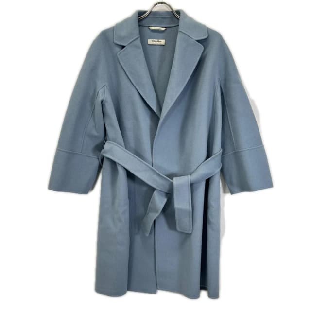 Max Mara S Blue Arona Wool Double Face Long Coat 42 in Blue Wool from The Reluxe, photo 1 of 1