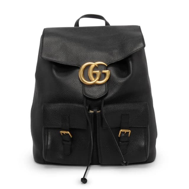 Gucci Grained Calfskin GG Marmont Backpack in Black Caviar leather from Blue Spinach, photo 1 of 1