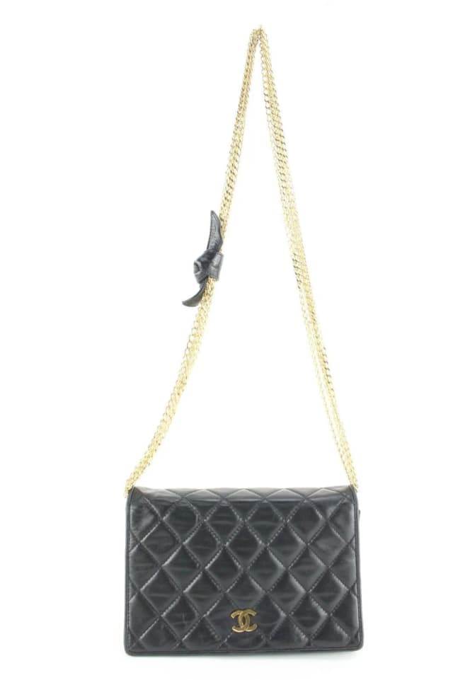 Chanel Black Quilted Lambskin Multi Chain GHW in Black Lambskin from Bagriculture, photo 1 of 1
