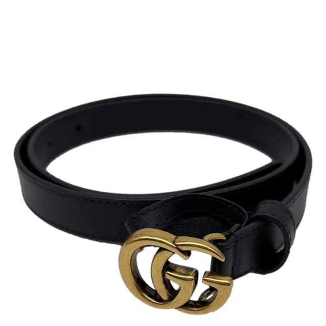 Gucci Double G Buckle Leather Belt Size 75/30 Black 409417 in Black Leather from Dallas Designer Handbags, photo 1 of 1