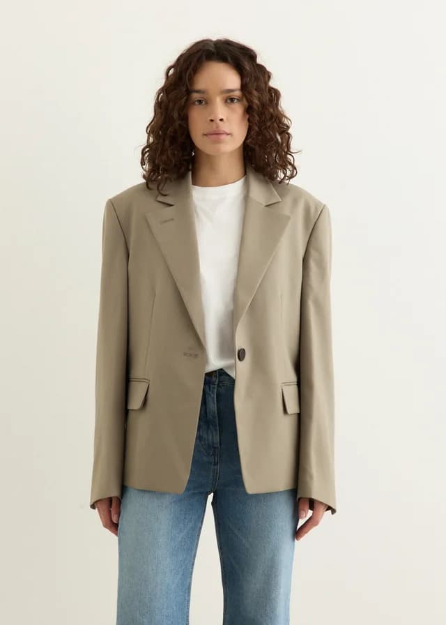Low Classic Tailored Jacket in KHAKI BEIGE, image 1 of 1 from Incu