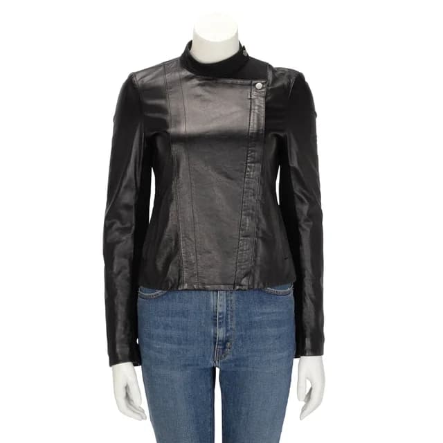 The Row & Gabardine Biker Jacket US 2 in Black Lambskin from Blue Spinach, photo 1 of 1
