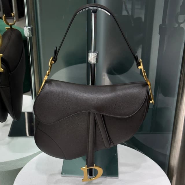 DIOR Saddle Bag - Chocolate Brown Medium in Brown Caviar leather from Revivre Luxury Consignment, photo 1 of 1