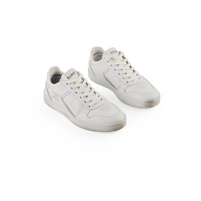 Celine CT-10 Trainer Low Lace-Up Sneakers White Size 37 in White Leather from The Purse Affair, photo 1 of 1