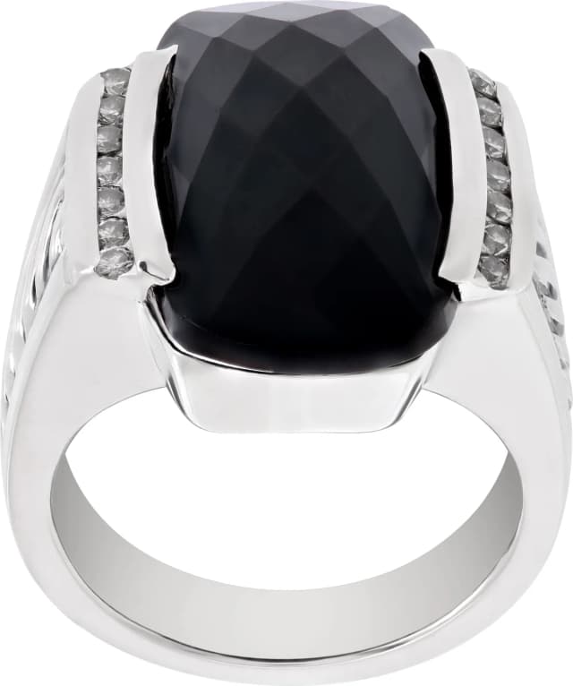 David Yurman Black Onyx Ring With Diamond Accents in Black Sterling Silver from Gray And Sons, photo 1 of 1