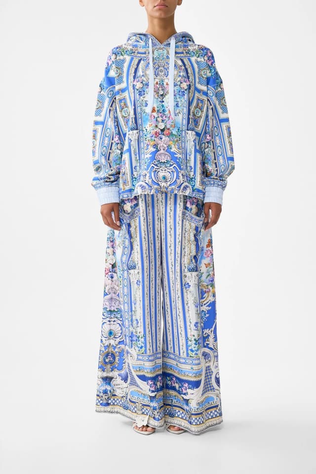 Camilla eBoutique CONTRAST BAND OVERSIZED HOODIE WITH POCKETS OTTOMAN OPULENCE, image 1 of 1 from CAMILLA