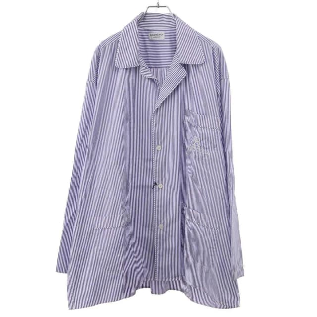 Balenciaga Homewear Striped Pajama Shirt Blue 44 in Blue from The Reluxe, photo 1 of 1