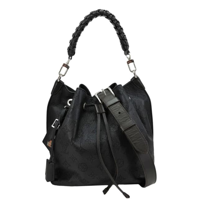 Louis Vuitton Muria Mahina Perforated Leather Shoulder Bag Black in Black Leather from Dallas Designer Handbags, photo 1 of 1