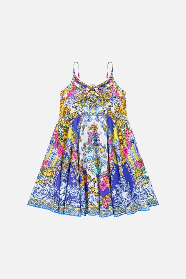 Camilla eBoutique KIDS STRAPPY MINI DRESS WITH TIE FRONT ESPAÑA NIRVANA, image 1 of 1 from CAMILLA