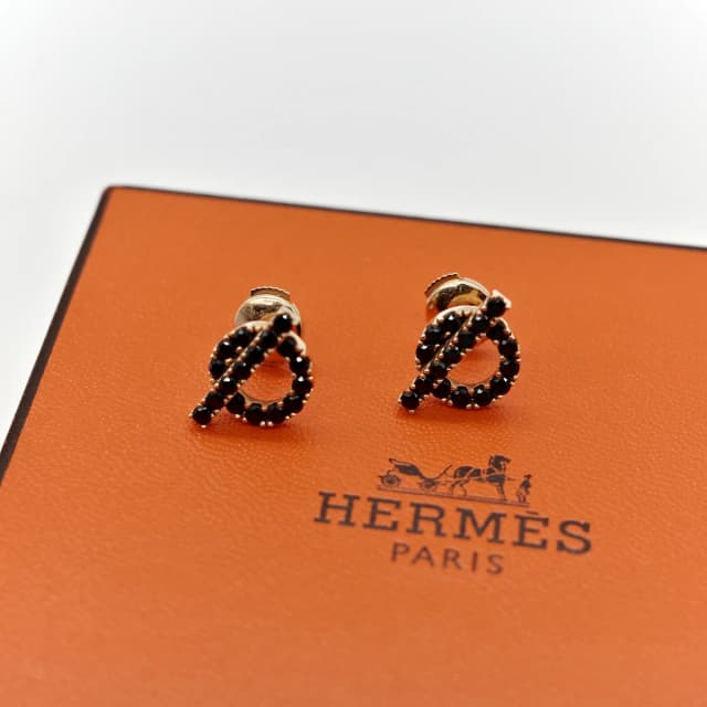 Hermès Black Diamond Earrings from Popchill, photo 1 of 1