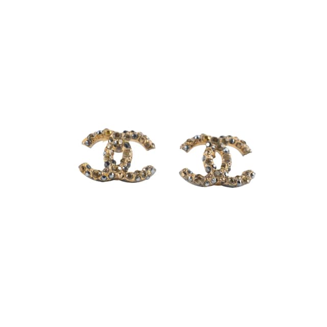 Chanel CC Logo Crystal Earrings from The Purse Affair, photo 1 of 1