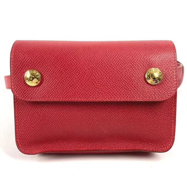 Hermès Belt Bag Pochette Green Leather Red X in Red Leather from The Reluxe, photo 1 of 1